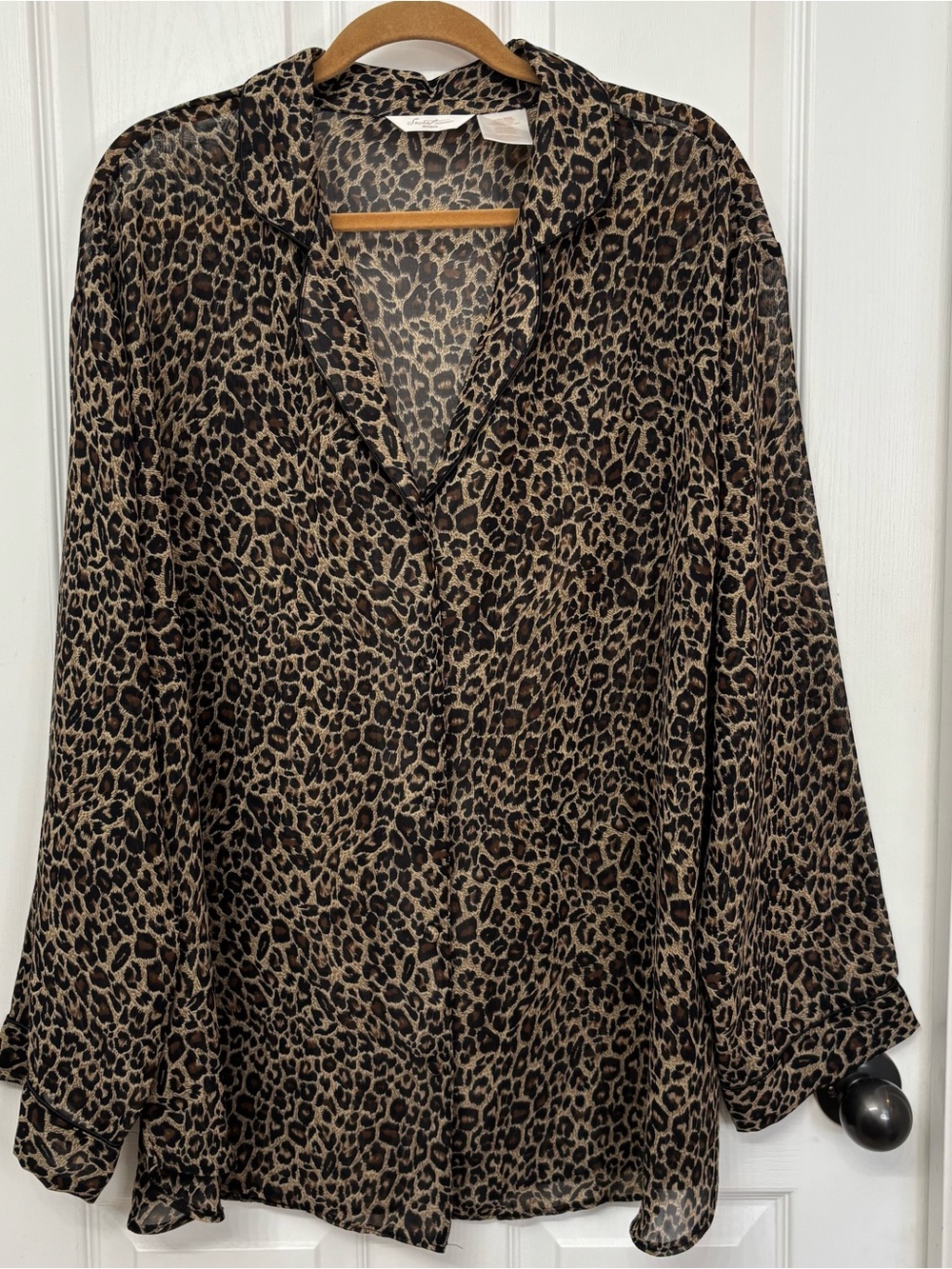 Leopard Print Sheer Blouse | Secret Treasures Woman 3X